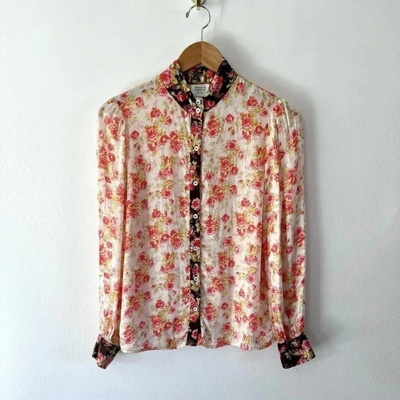 Hemant & Nandita‎ Fatima Floral Button-Down Top Size XS - Picture 4 of 12